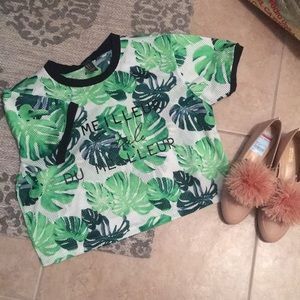 Forever 21 green tropical top